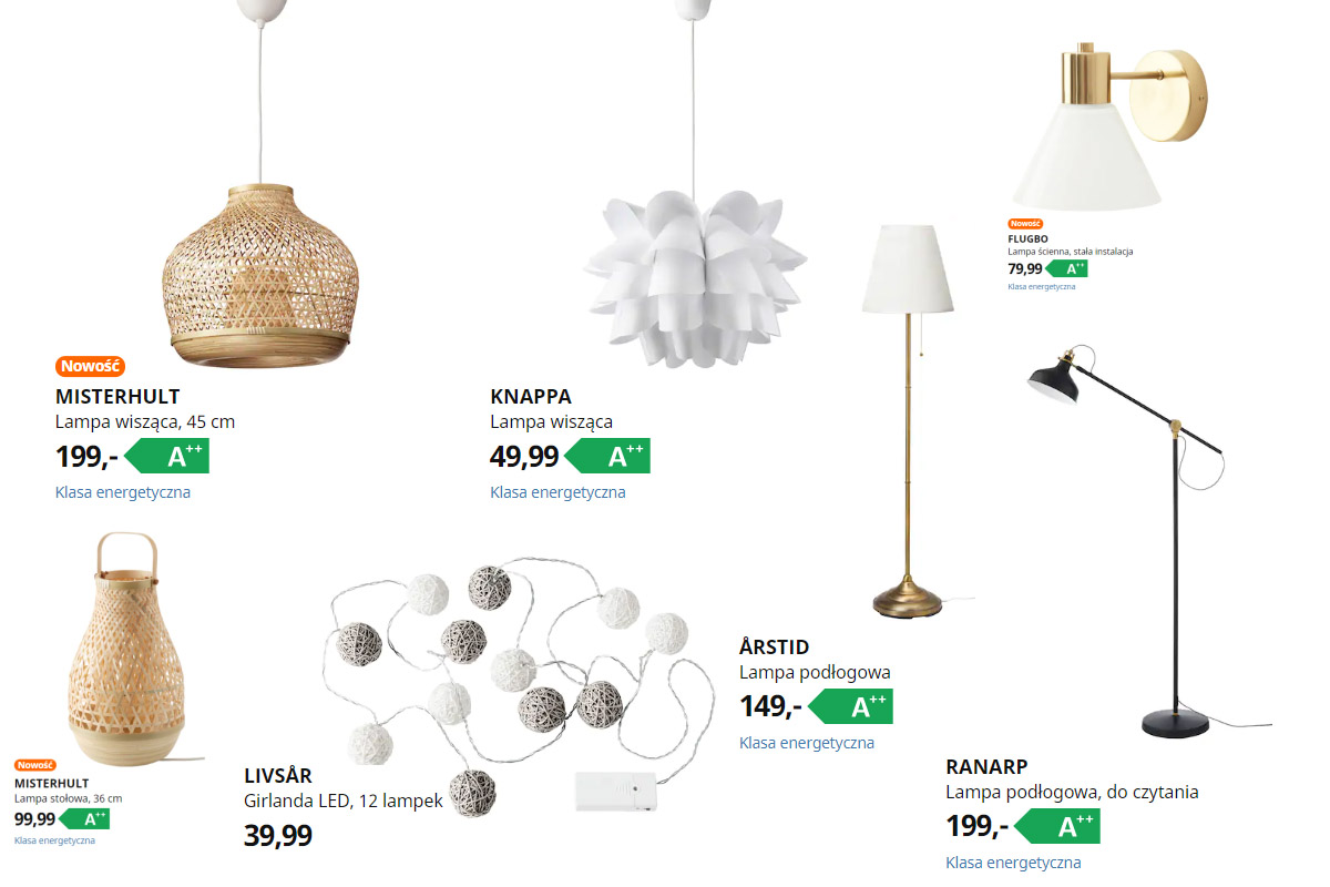 oświetlenie IKEA